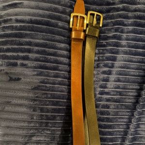 Haggar Clothing Men's Leather Belt Lot (2) - Black & Brown/Tan - Size 32